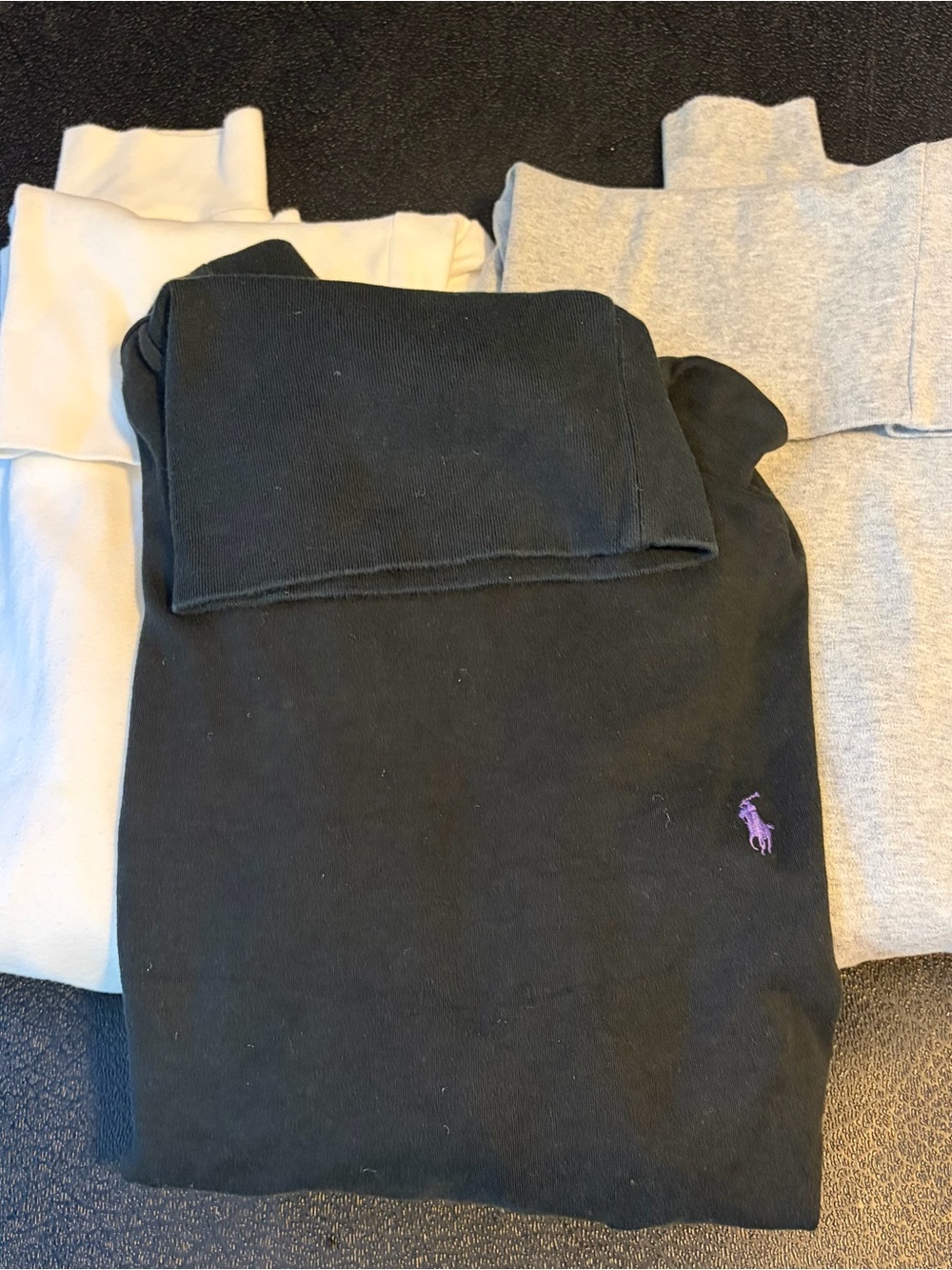 Ralph Lauren Black Turtleneck Sweater with Purple Pony